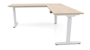 Standing Desks - Electronically Adjustable PBD Furniture 66in x 66in Corner Electronic Adjustable Height Sit-to-Stand L-Desk