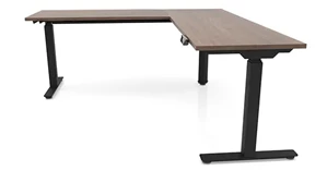 Standing Desks - Electronically Adjustable PBD Furniture 6ft x 6ft Corner Electronic Adjustable Height Sit-to-Stand L-Desk 