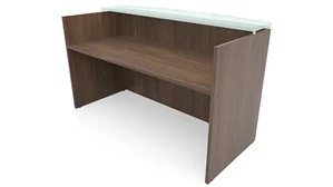 Reception Stand-Alone Desk PBD Furniture 72in x 30in Reception Desk with Glass Transaction Counter
