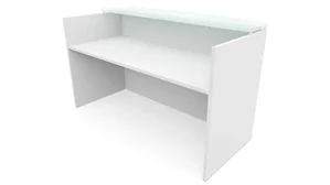 Reception Stand-Alone Desk PBD Furniture 72in x 30in Reception Desk with Glass Transaction Counter