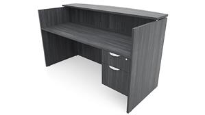 Reception Stand-Alone Desk PBD Furniture 72in x 30in Single Hanging Pedestal Reception Desk with Laminate Transaction Counter