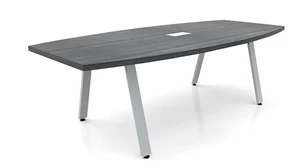 Conference Tables PBD Furniture 12ft Boat Shape Conference Table with Metal A-Legs