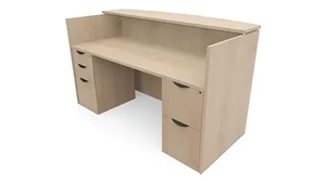 Reception Stand-Alone Desk PBD Furniture Double Pedestal Reception Desk 