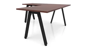 L Shaped Desk Shells PBD Furniture 60in x 72in Metal A-Leg L-Shaped Desk