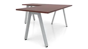 L Shaped Desk Shells PBD Furniture 72in x 84in Metal A-Leg L-Shaped Desk