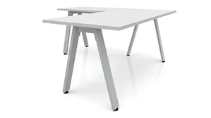 L Shaped Desk Shells PBD Furniture 60in x 72in Metal A-Leg L-Shaped Desk