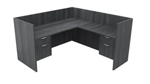 Workstations PBD Furniture Single Person Workstation - Double Hanging Pedestals