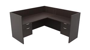 Workstations PBD Furniture Single Person Workstation - Double Hanging Pedestals