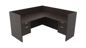 Workstations PBD Furniture Single Person Workstation - Double Hanging Pedestals