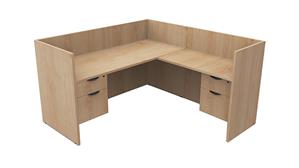 Workstations PBD Furniture Single Person Workstation - Double Hanging Pedestals