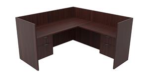 Workstations PBD Furniture Single Person Workstation - Double Hanging Pedestals