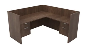 Workstations PBD Furniture Single Person Workstation - Double Hanging Pedestals