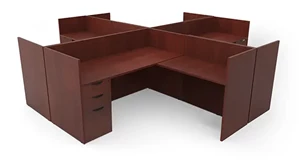 Workstations PBD Furniture Four Person Workstation - Single Pedestal