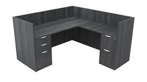 Workstations PBD Furniture Single Person Workstation - Double Pedestal