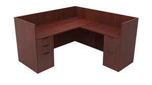 Workstations PBD Furniture Single Person Workstation - Double Pedestal
