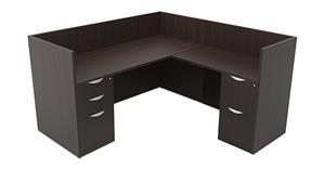 Workstations PBD Furniture Single Person Workstation - Double Pedestal