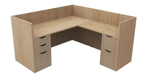 Workstations PBD Furniture Single Person Workstation - Double Pedestal