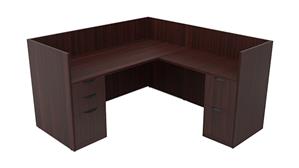 Workstations PBD Furniture Single Person Workstation - Double Pedestal