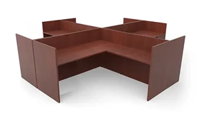 Workstations PBD Furniture Four Person Workstation Desk Shell Only