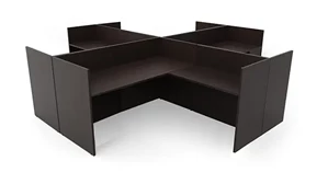 Workstations PBD Furniture Four Person Workstation Desk Shell Only