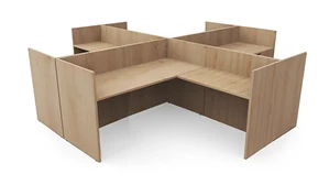 Workstations PBD Furniture Four Person Workstation Desk Shell Only