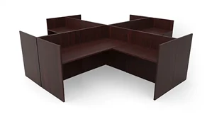 Workstations PBD Furniture Four Person Workstation Desk Shell Only