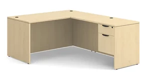 L Shaped Single Pedestal Desks Performance Bush Furniture 60in x 77in Single Hanging Pedestal L-Desk