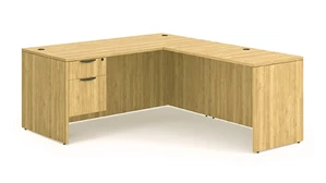 L Shaped Desks Office Source 60in x 65in Single Hanging Pedestal L-Desk