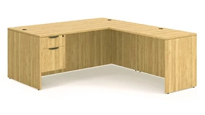 L Shaped Single Pedestal Desks PBD Furniture 72in x 71in Single Hanging Pedestal L-Desk