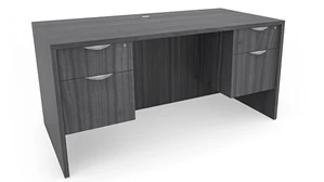 Stand-Alone Double Pedestal Desks PBD Furniture 60in W x 24in D Double Hanging Pedestal Desk