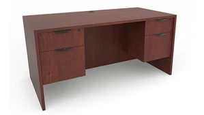 Stand-Alone Double Pedestal Desks PBD Furniture 66in W x 24in D Double Hanging Pedestal Desk