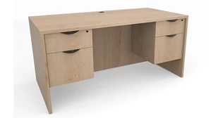 Stand-Alone Double Pedestal Desks PBD Furniture 72in W x 24in D Double Hanging Pedestal Desk