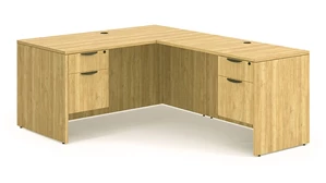 L Shaped Double Pedestal Desks PBD Furniture 72in x 66in Double Hanging Pedestal L-Desk