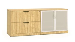 Combo Credenzas Performance Bush Furniture Combo Storage - Lateral Credenza with Glass Doors