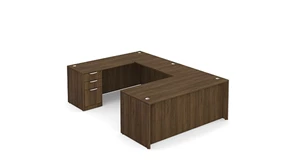 U Shaped Double Pedestal Desks PBD Furniture 72in x 101in Double Box/Box/File Pedestal U-Desk