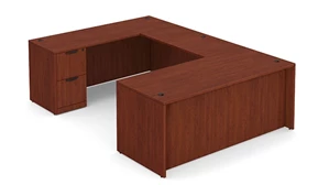 U Shaped Double Pedestal Desks PBD Furniture 72in x 101in Double File/File Pedestal U-Desk