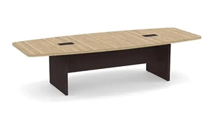 Conference Tables PBD Furniture 10ft Two-Tone Boat Shaped Slab Base Conference Table