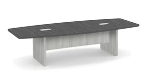 Conference Tables PBD Furniture 10ft Two-Tone Boat Shaped Slab Base Conference Table