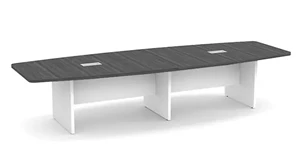 Conference Tables PBD Furniture 12ft Two Tone Boat Shaped Slab Base Conference Table