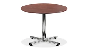 Cafeteria Tables PBD Furniture 30in Round Cafe Height Table with Silver Base