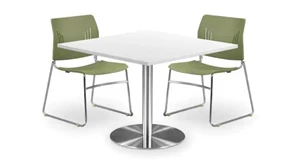 Cafeteria Tables PBD Furniture 42in Square Cafeteria Table with Brushed Aluminum Base