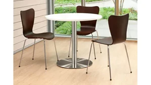 Cafeteria Tables PBD Furniture 36in Round Cafeteria Table with Brushed Aluminum Base