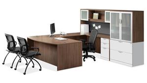 Office Suites PBD Furniture U Shaped Desk with Hutch and Additional Storage