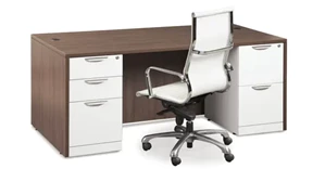 Stand-Alone Double Pedestal Desks PBD Furniture 66in x 30in Double Pedestal Desk