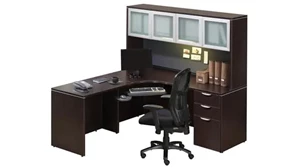 L Shaped Desks with Hutch PBD Furniture Corner Desk with Hutch