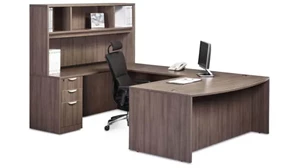 U Shaped Desks with Hutch PBD Furniture U-Shaped Desk with Hutch
