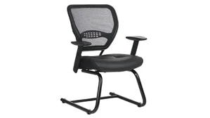 Lobby & Guest Chairs - Metal WFB Designs Professional Air Grid Back Sled Base Chair
