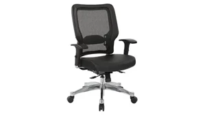 Ergonomic Task Chairs WFB Designs Mesh Back, Leather Seat, Manager Chair