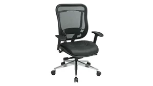 Ergonomic Task Chairs WFB Designs Big & Tall Mesh Back and Leather Seat Executive Chair