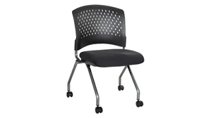 Nesting Chairs WFB Designs Plastic Vent Back Armless Nesting Chair - Black